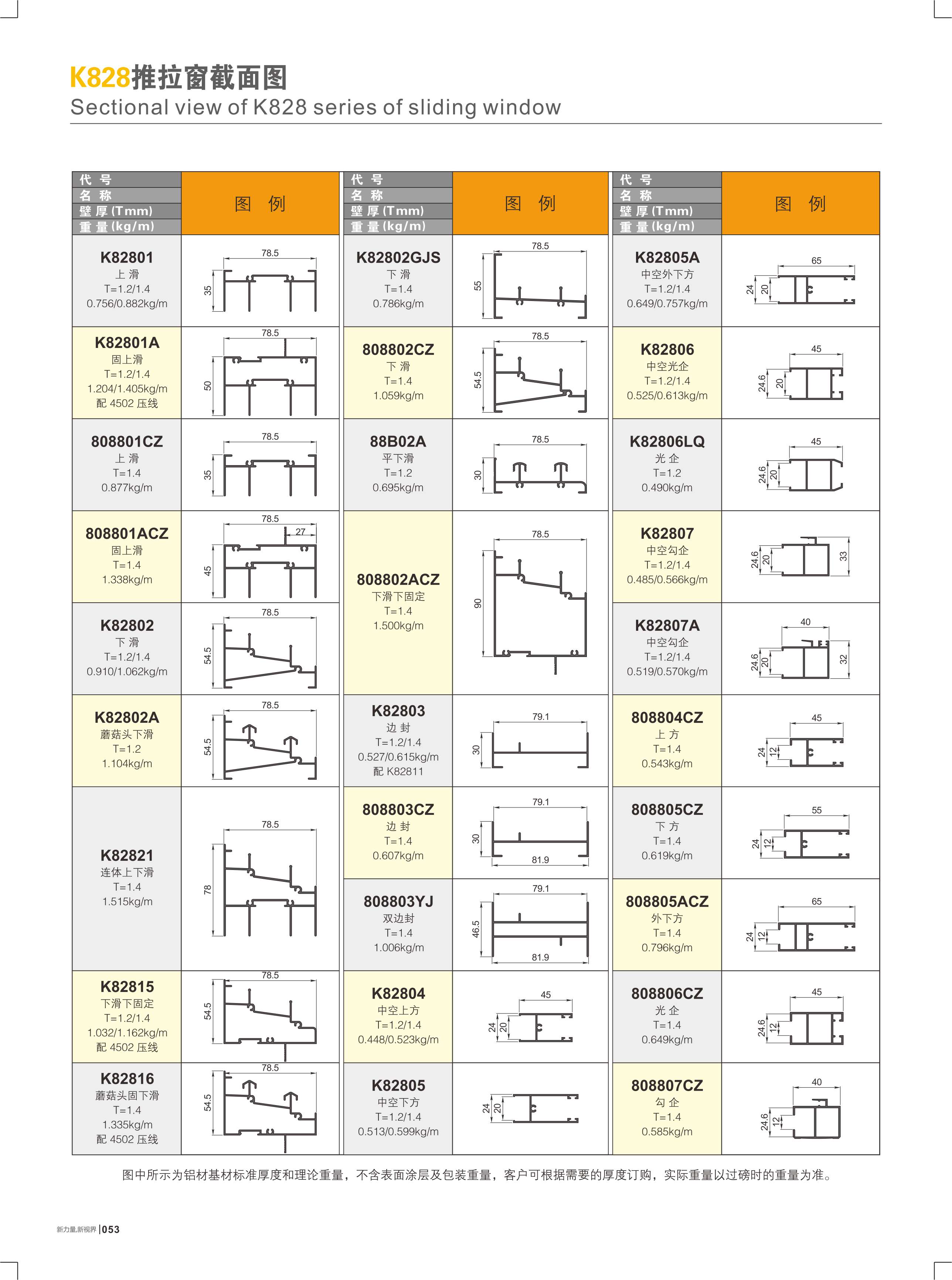 K828推拉窗截面图
