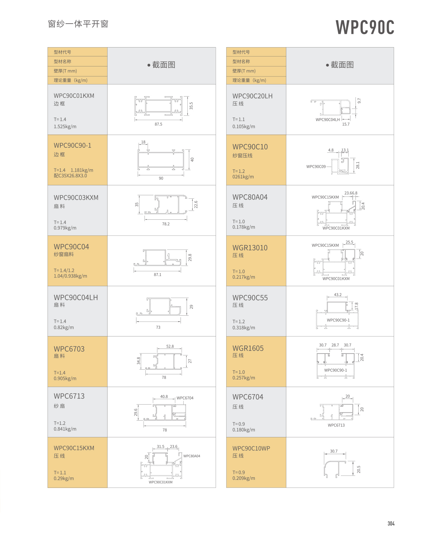 WPC90C窗纱一体平开窗